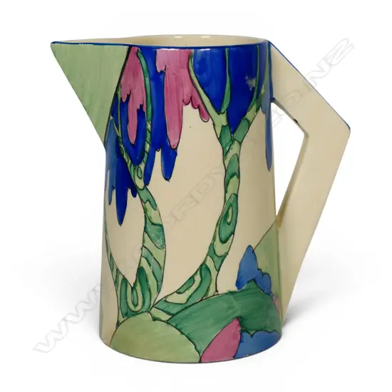 Clarice Cliff Bizarre 'Rudyard' pattern Conical jug,
