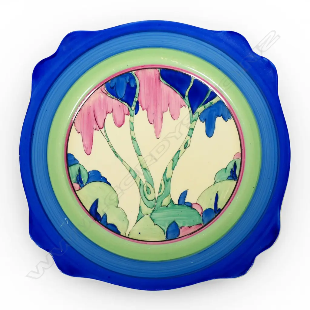 Clarice Cliff Bizarre 'Rudyard' pattern plate, Image 1++