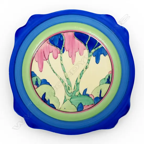 Clarice Cliff Bizarre 'Rudyard' pattern plate,