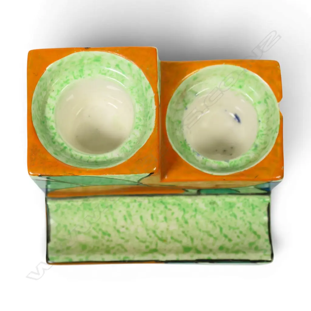 Clarice Cliff Bizarre Cafe-Au-Lait 'Oranges' pattern inkwell, Image 1++