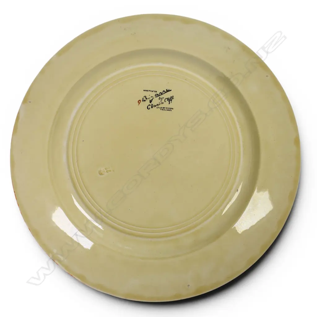 Clarice Cliff Bizarre 'Sliced Fruit' 10" plate, Image 1++