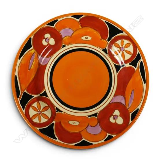 Clarice Cliff Bizarre 'Sliced Fruit' 10" plate,