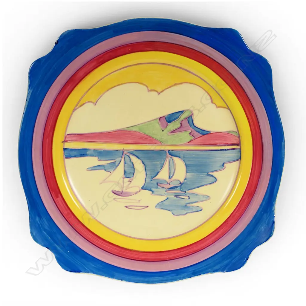 Clarice Cliff Bizarre 'Gibraltar' pattern plate, Image 1++