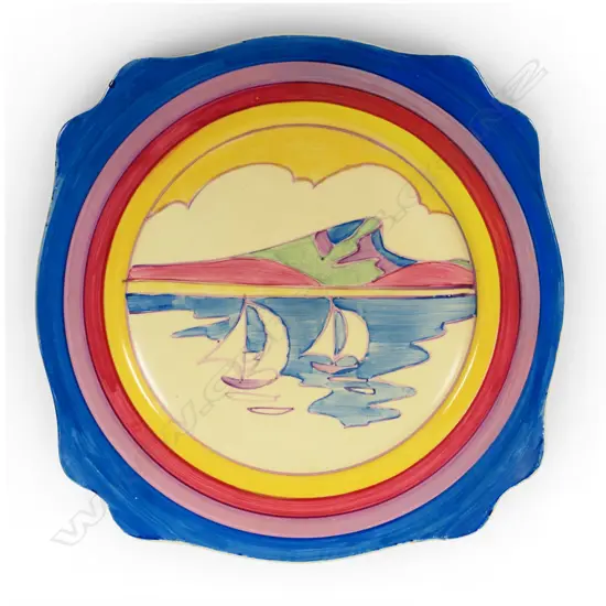 Clarice Cliff Bizarre 'Gibraltar' pattern plate,