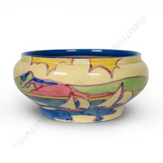 Clarice Cliff Bizarre 'Gibraltar' pattern bowl,