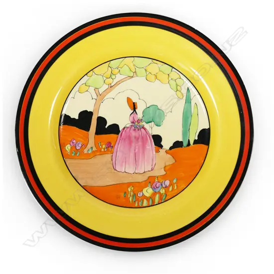 Clarice Cliff Bizarre Applique 'Idyll' pattern plate,