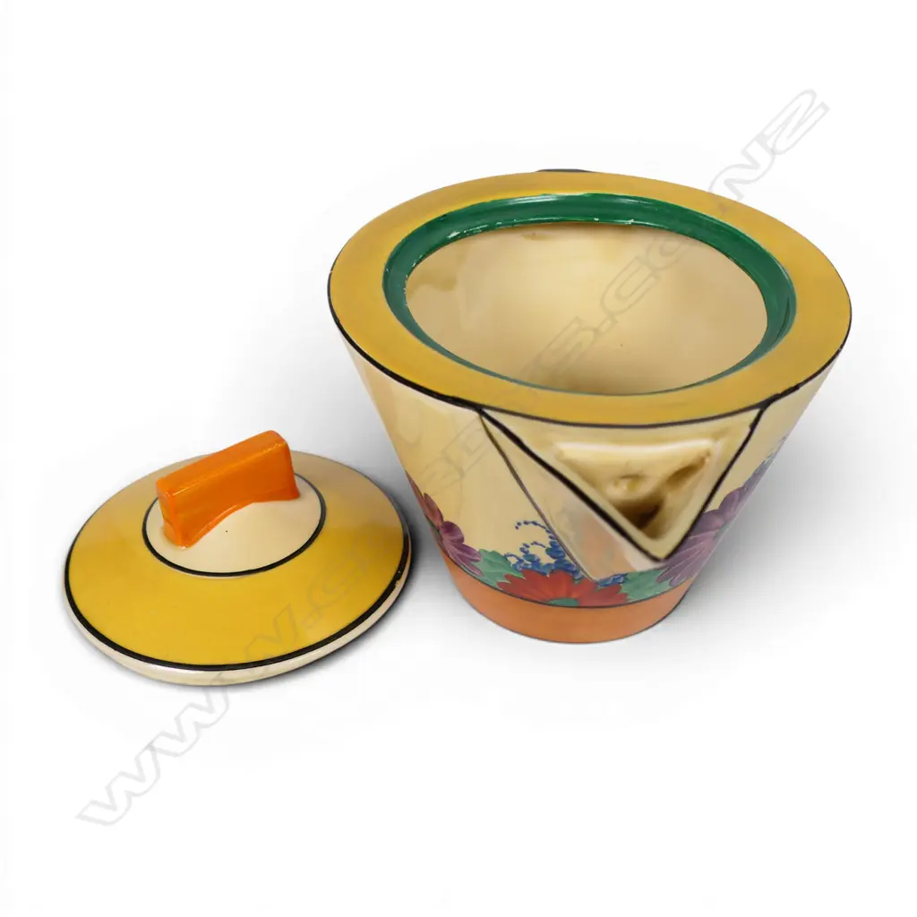 Clarice Cliff Bizarre conical shape teapot, Image 1++