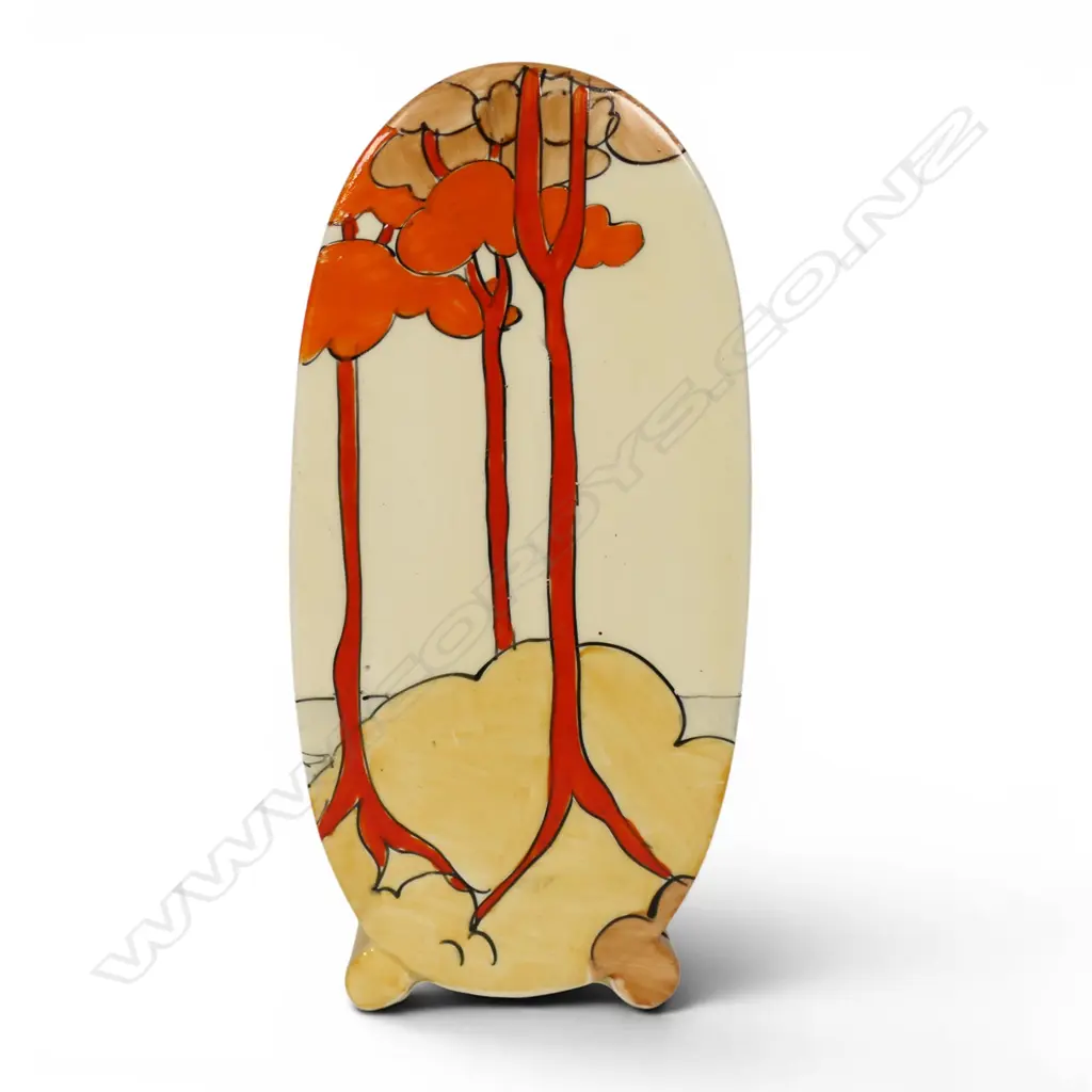 Clarice Cliff 'Coral Firs' pattern sugar sifter, Image 1++