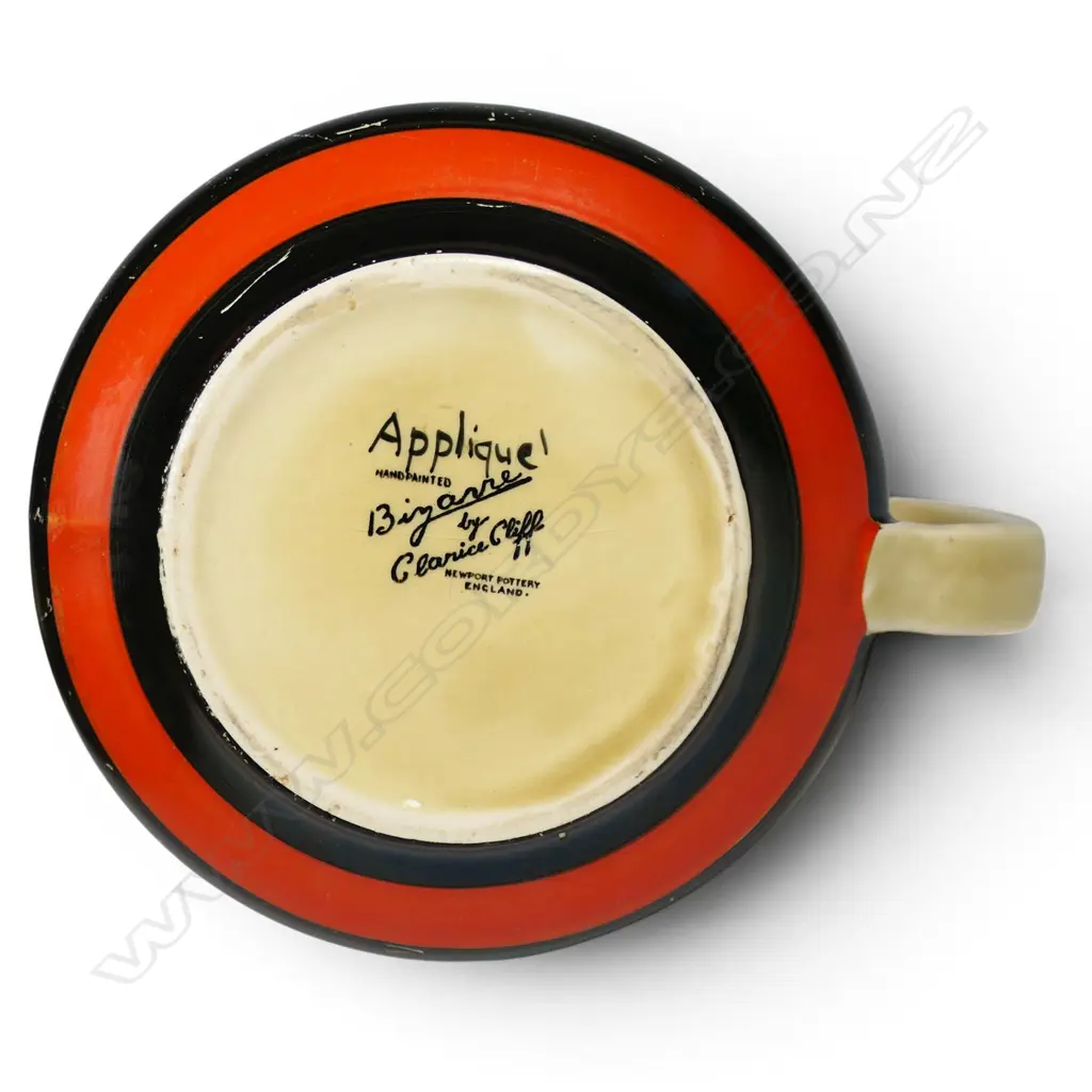 Clarice Cliff Bizarre 'Applique Avignon' pattern Crown shape jug, Image 1++