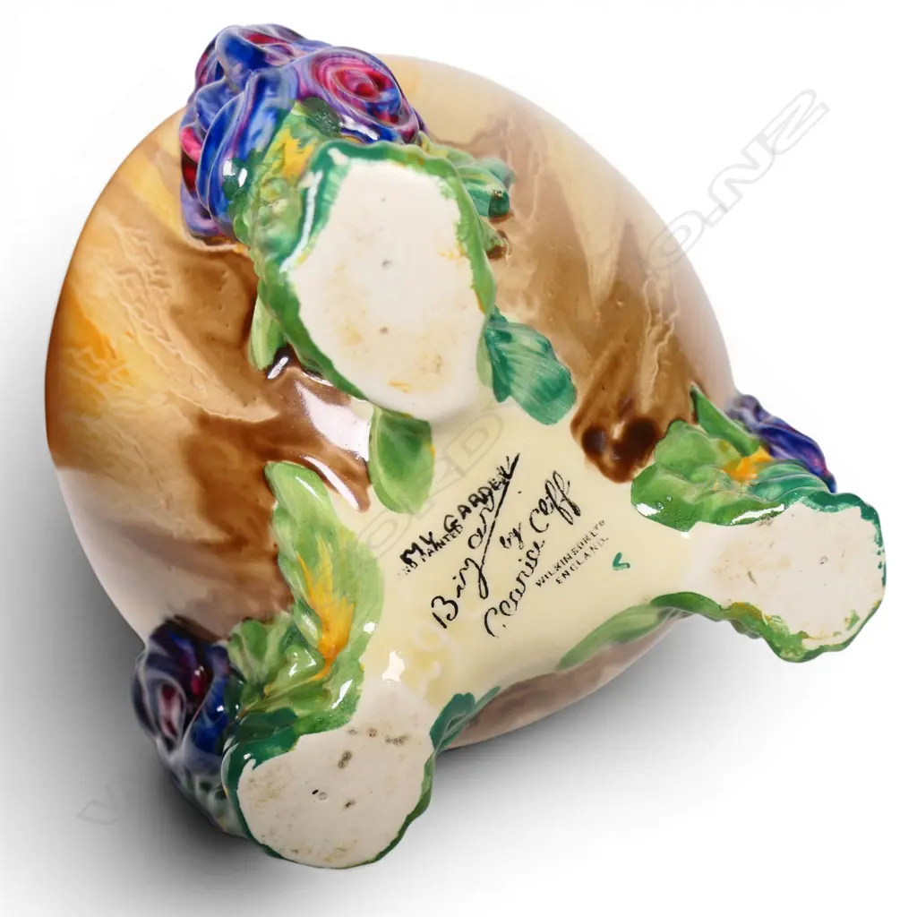 Clarice Cliff Bizarre 'My Garden' tri-pod vase, Image 1++