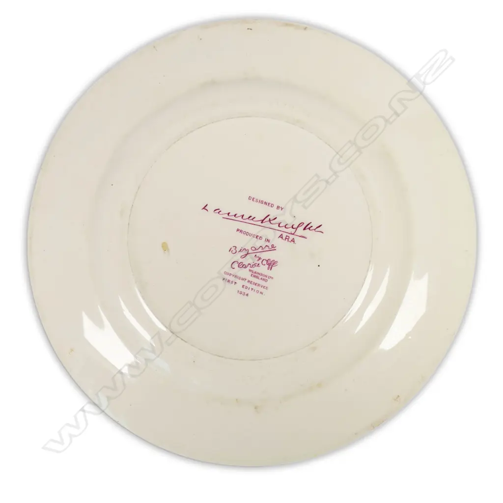 Clarice Cliff Bizarre 'Acrobats' Circus Plate designed by Laura Knight, Image 1++