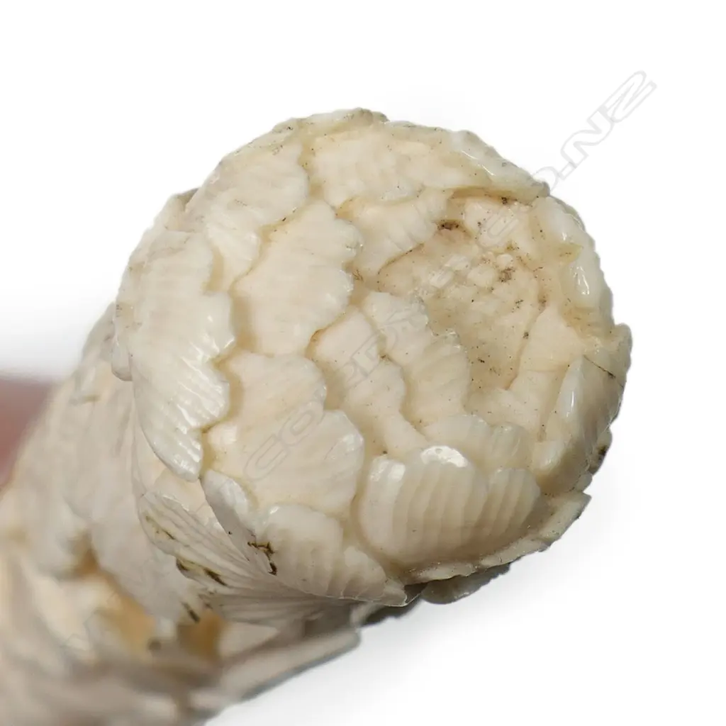 A c.1900 Japanese carved ivory long walking cane handle, Image 1++