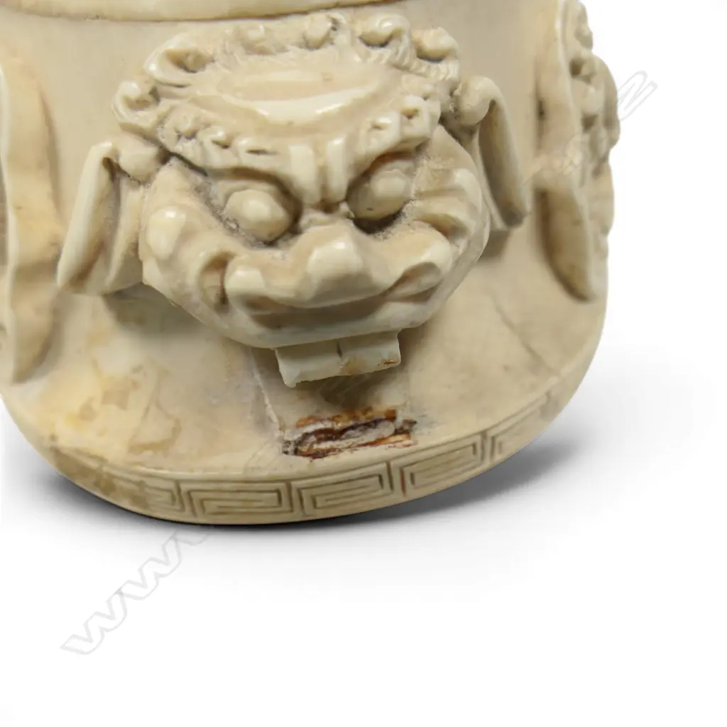 An early 20thC impressive Chinese carved ivory censor, Image 1++