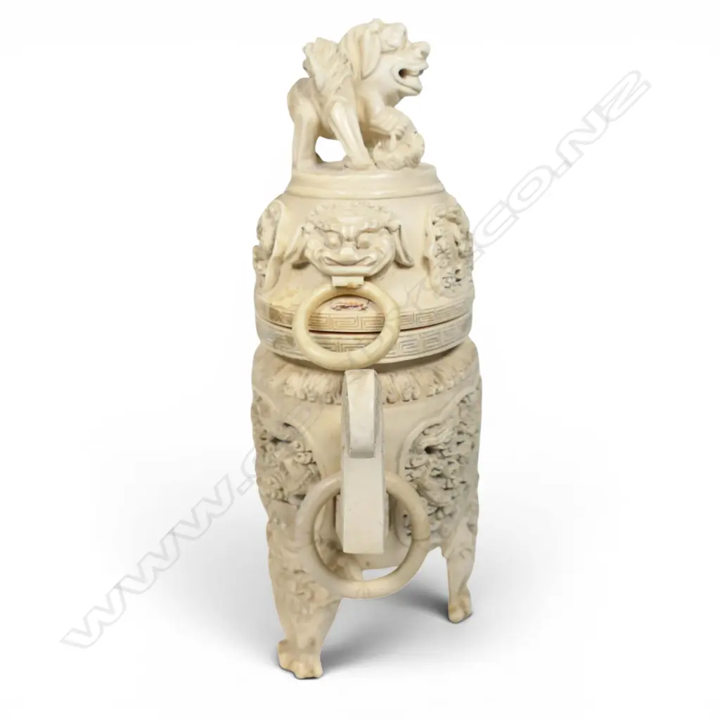 An early 20thC impressive Chinese carved ivory censor, Image 1++
