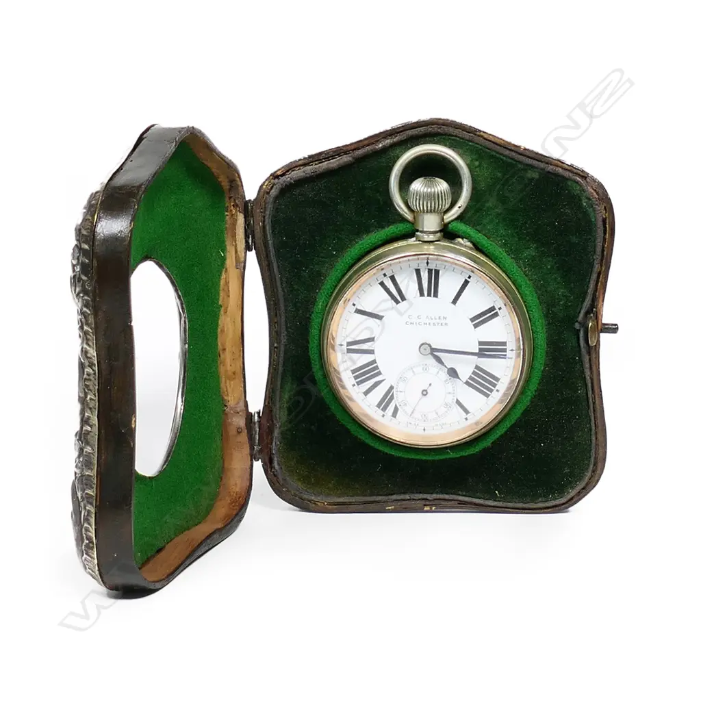 An Edwardian decorative silver fronted watch case, Image 1++