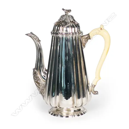 William IV silver elegant coffee pot,