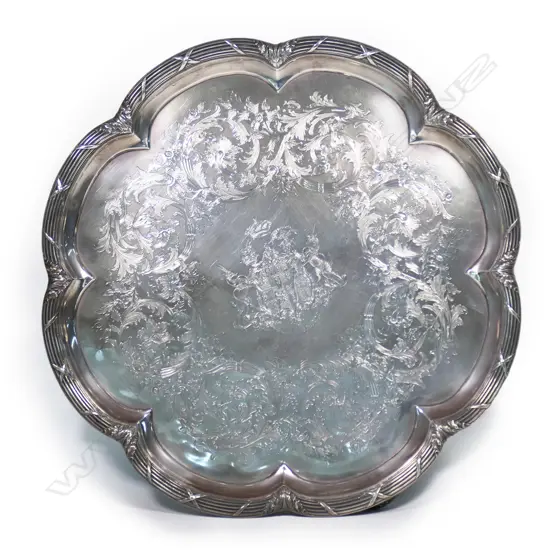 A large and impressive Victorian silver banquet tray,
