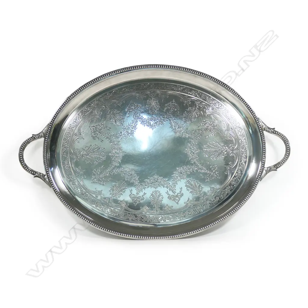 A large and impressive Victorian silver banquet tray, Image 1++