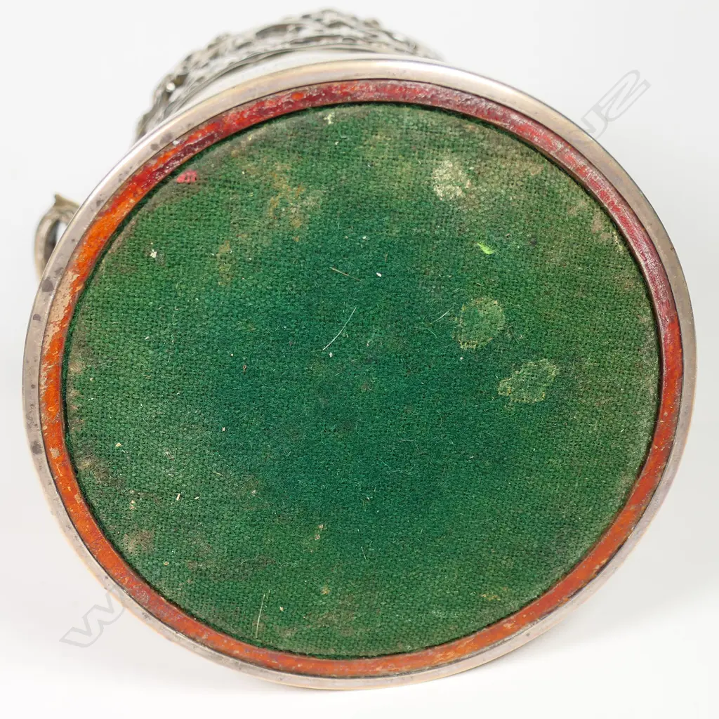 An Edwardian uncommon silver large bottle coaster, Image 1++