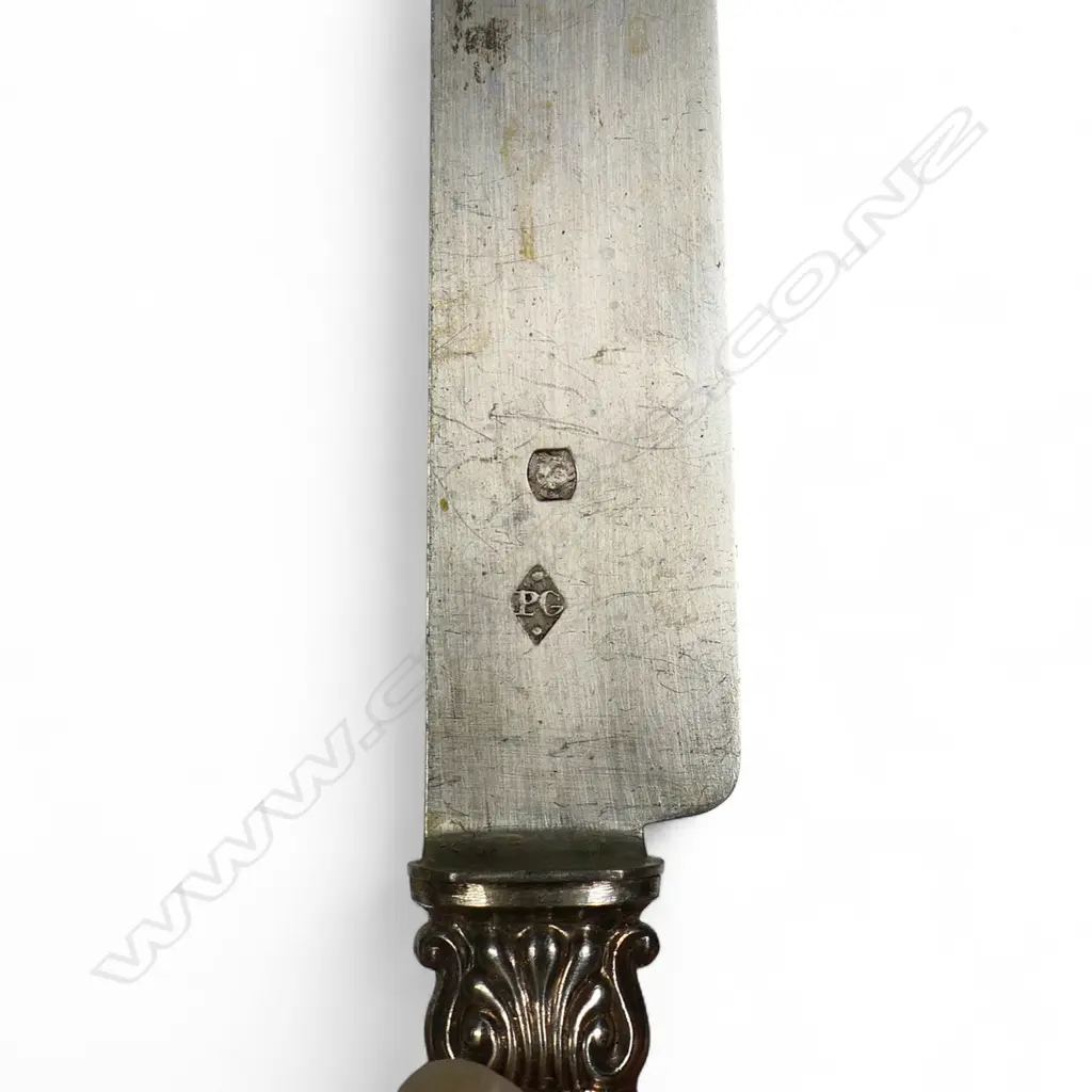 A set of twelve 19thC French silver and ivory handled knives, Image 1++