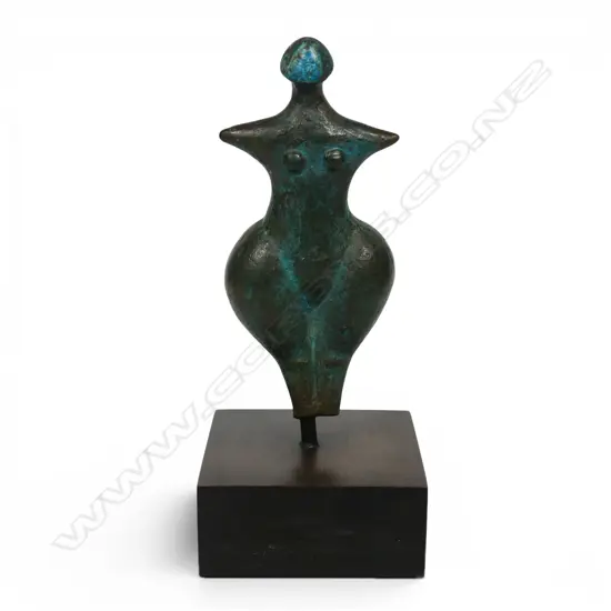 A patinated bronze female figure,