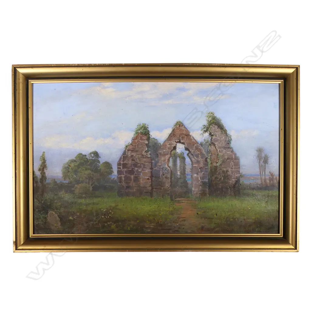 Charles Blomfield (NZ 1848-1926) 'St Thomas's Ruins Kohimarama', Image 1++