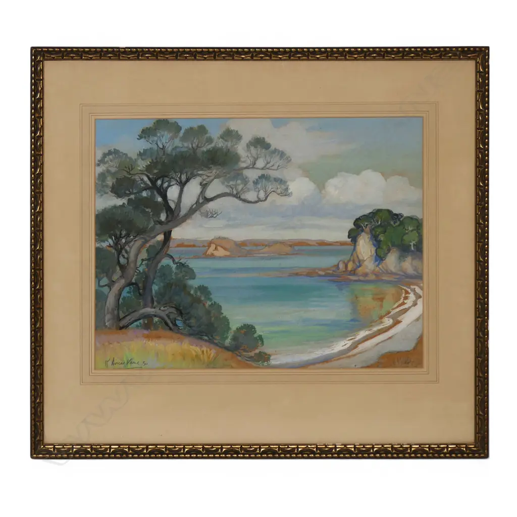 Kathleen (Kitty) Airini Vane (NZ 1891-1965) View of Mahurangi, Image 1++