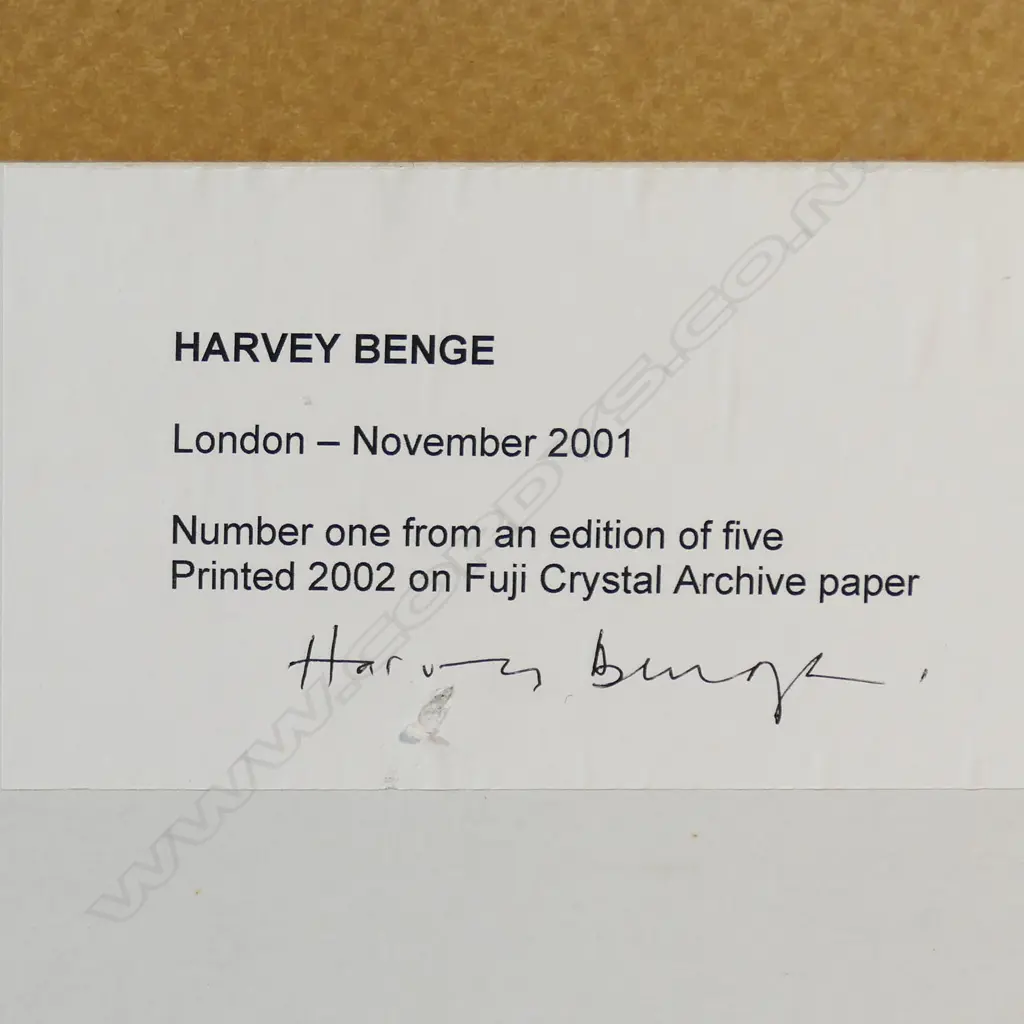 Harvey Benge ' London - November 2001', Image 1++