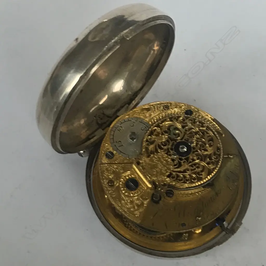 19thC silver pair case pocket watch by John Wightwick of London, Image 1++