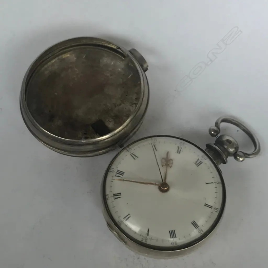 19thC silver pair case pocket watch by John Wightwick of London, Image 1++