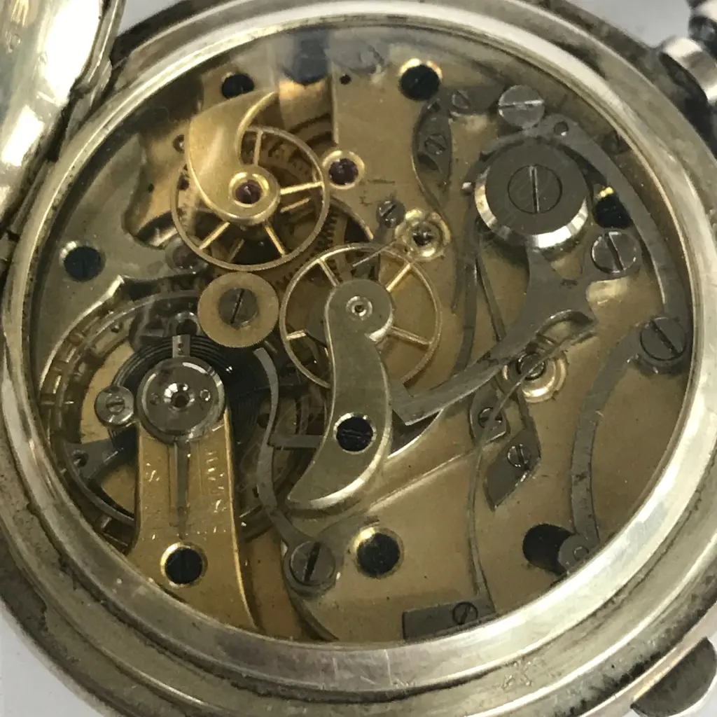 Edwardian silver hunter cased centre seconds chronograph pocket watch, Image 1++