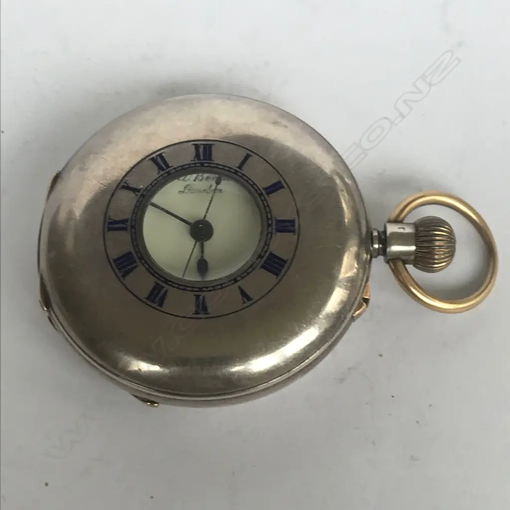 Late Victorian silver half hunter pocket watch, by J. W. Benson - London, Image 1++