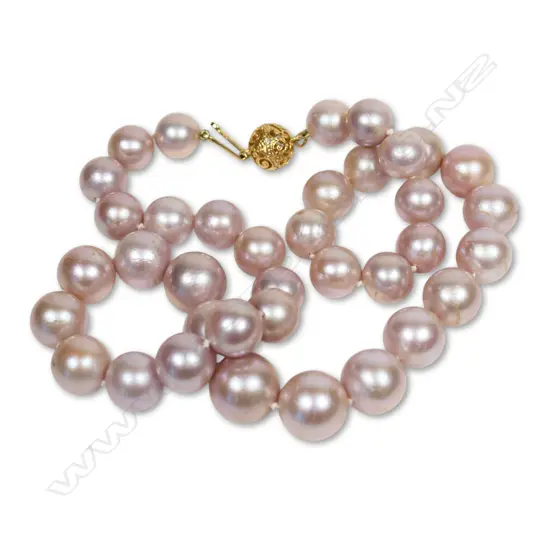 A cultured pearl necklace,