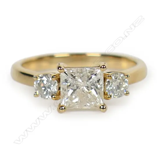 A 14ct gold and diamond trilogy ring,