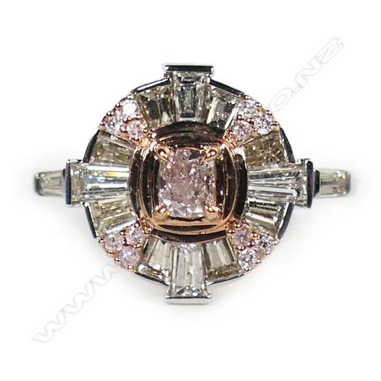 A 14ct gold diamond Art Deco style ring,