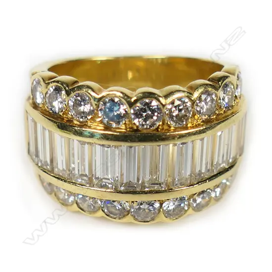 An 18ct gold and diamond dress ring,