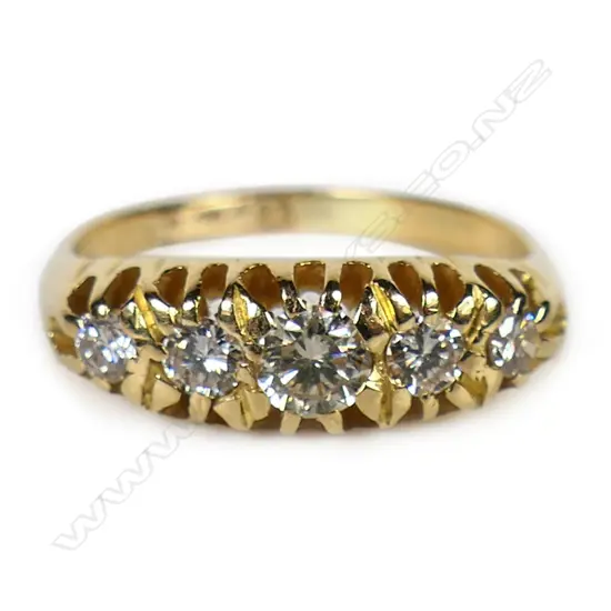 An estate 18ct gold and diamond ring,