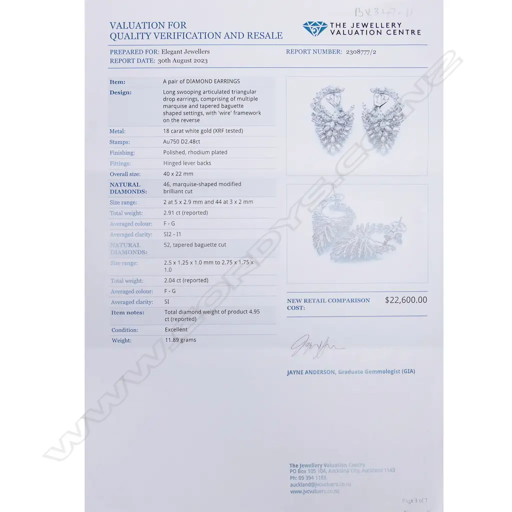 A pair of substantial 18ct white gold and multi diamond earrings, Image 1++