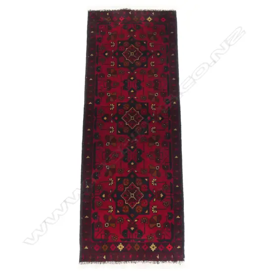 A hand-knotted Andkhoy runner,