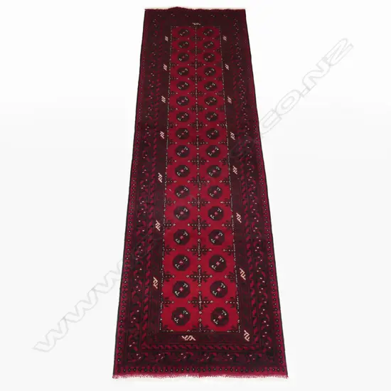 A hand-knotted Turkman runner,