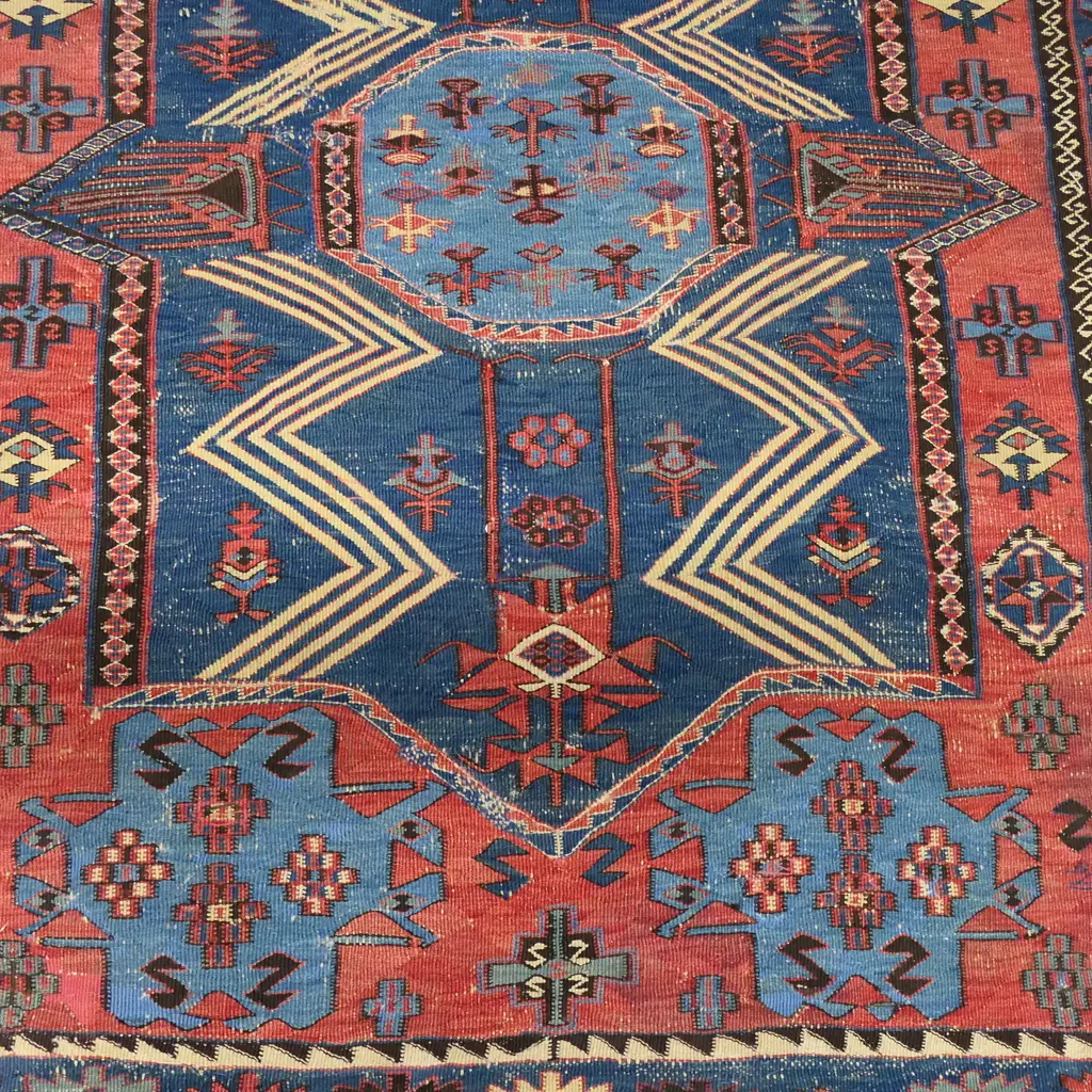 A good antique Iranian Qashqai Lori all-wool kilim tent runner, Image 1++