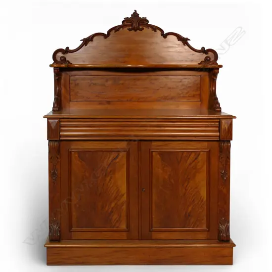 A good 19thC solid mottled colonial kauri chiffonier,