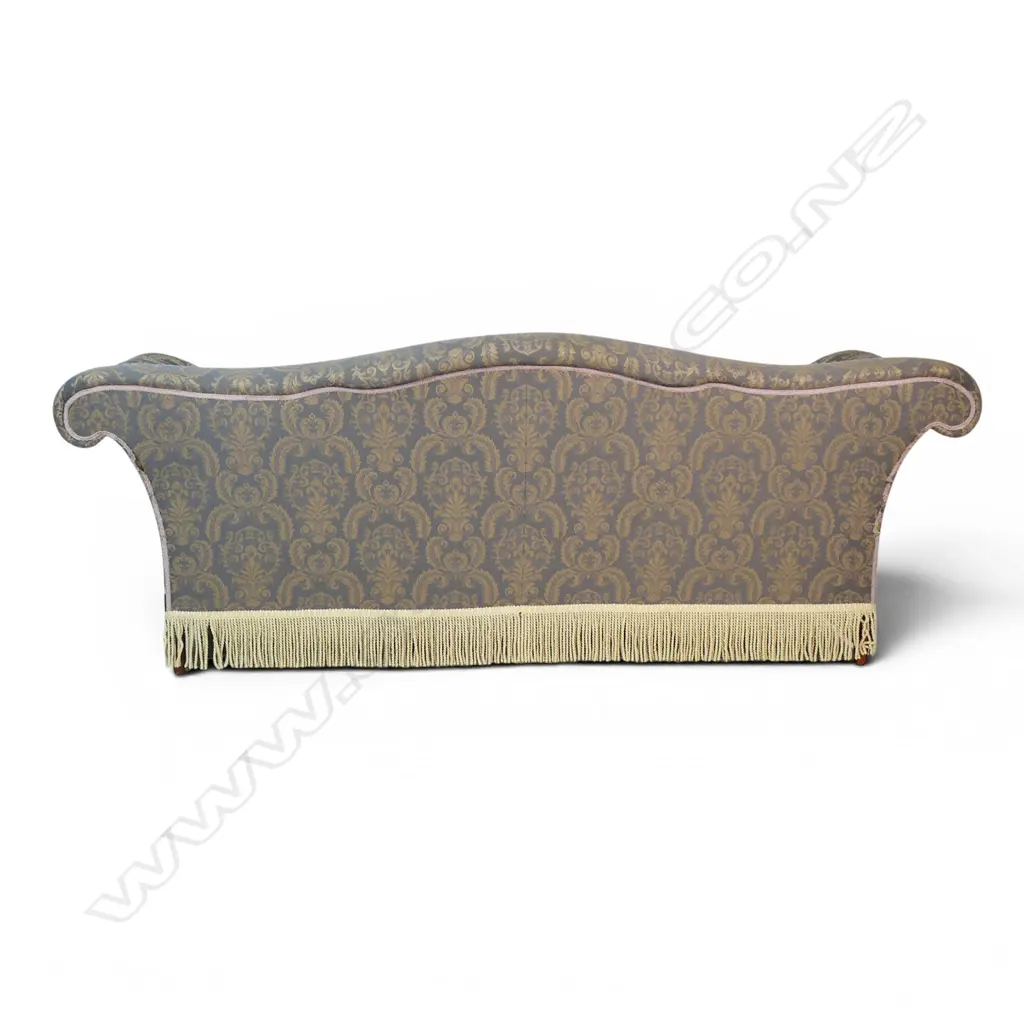 An antique style camel back three seater sofa, Image 1++