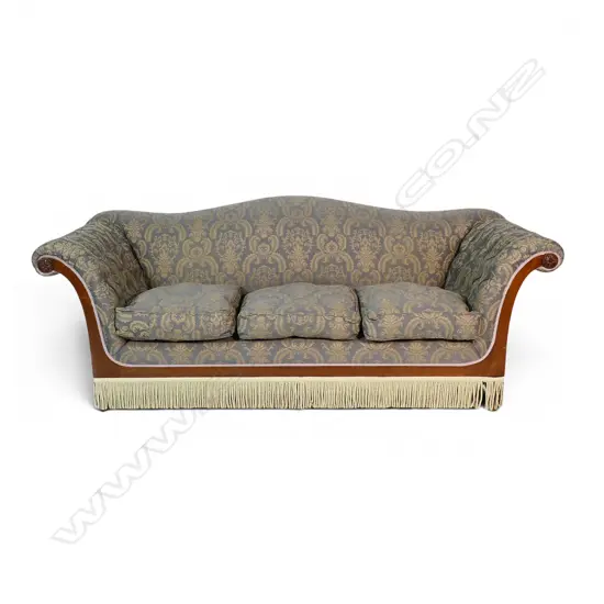 An antique style camel back three seater sofa,