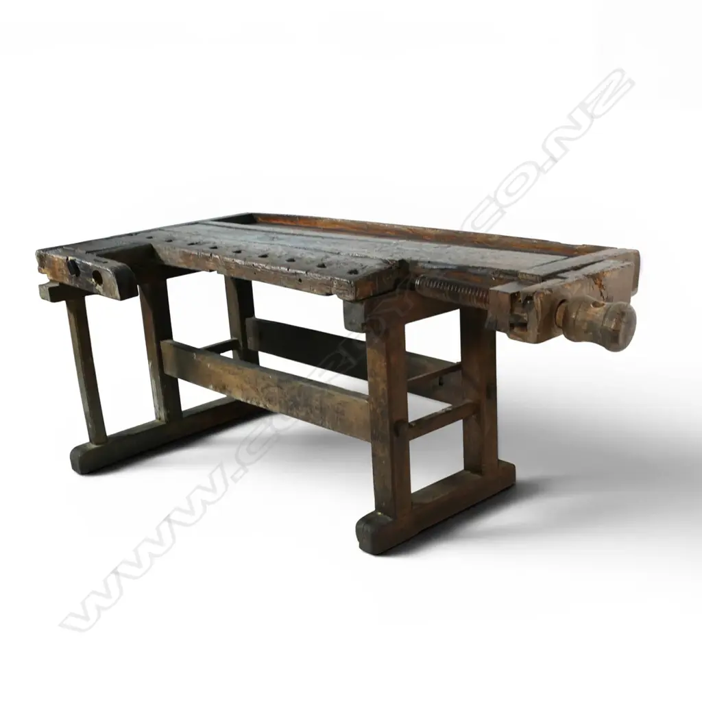 A rustic country European pine carpenter's work bench, Image 1++