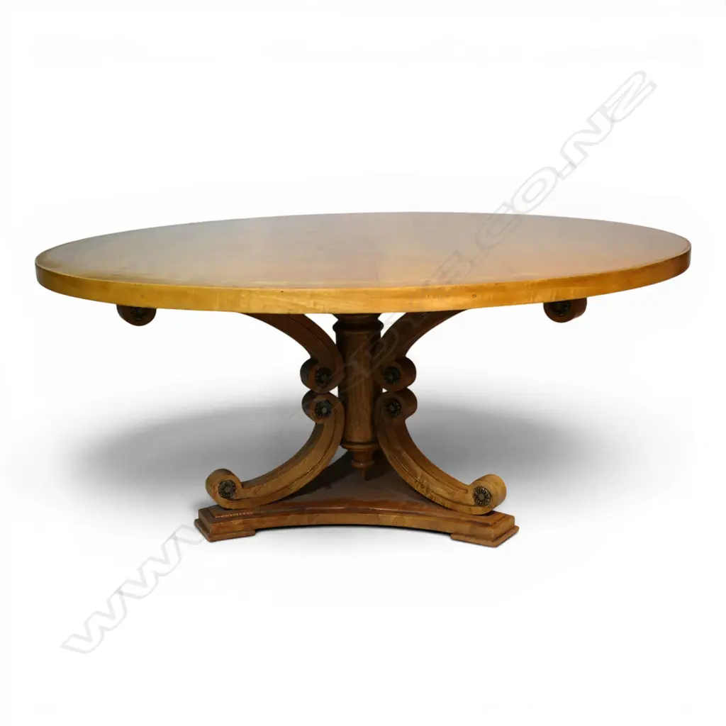 A Trilogy (Australia) designer fruitwood dining table, Image 1++