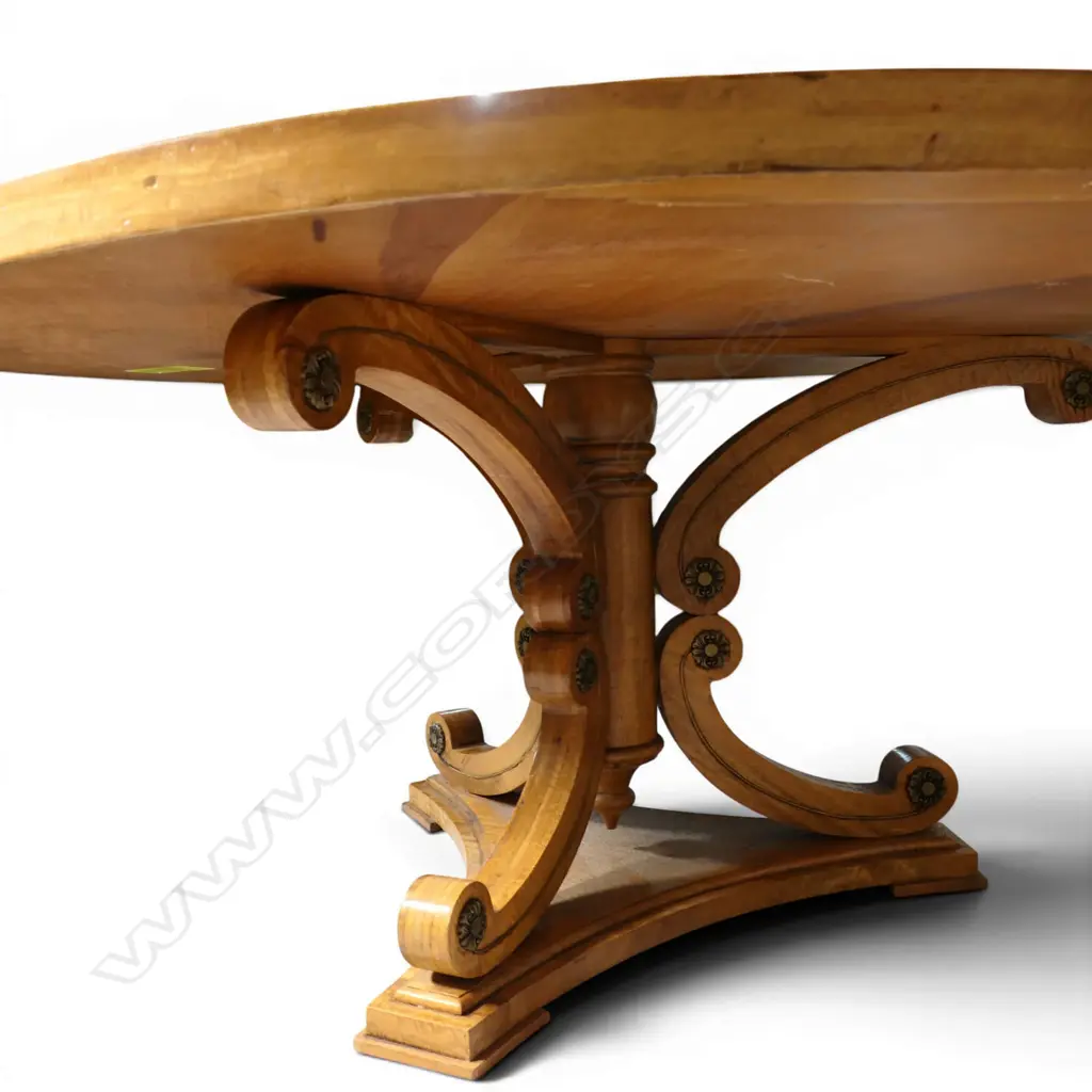 A Trilogy (Australia) designer fruitwood dining table, Image 1++