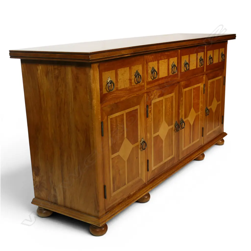 A Trilogy (Australia) designer fruitwood inlaid sideboard, Image 1++