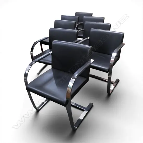 Set of eight BRNO chairs designed by Mies van der Rohe