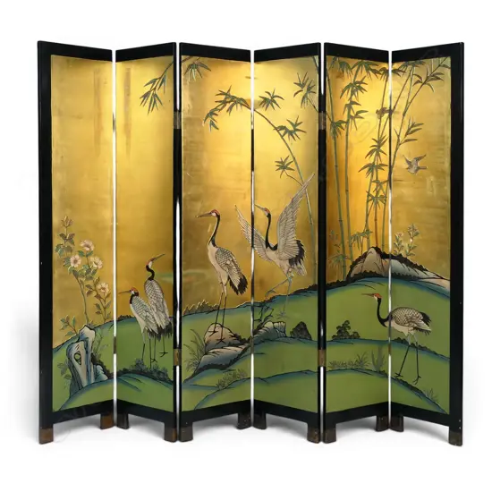 A Japanese six panel screen,